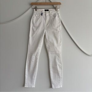 7 For All Mankind White Patchwork Pocket The High Waist Ankle Skinny Jeans